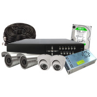 MP-4KIT-AHD-D2.0 комплект видеорегистратор + 4 купольная AHD камера, 1080p, f=3.6мм